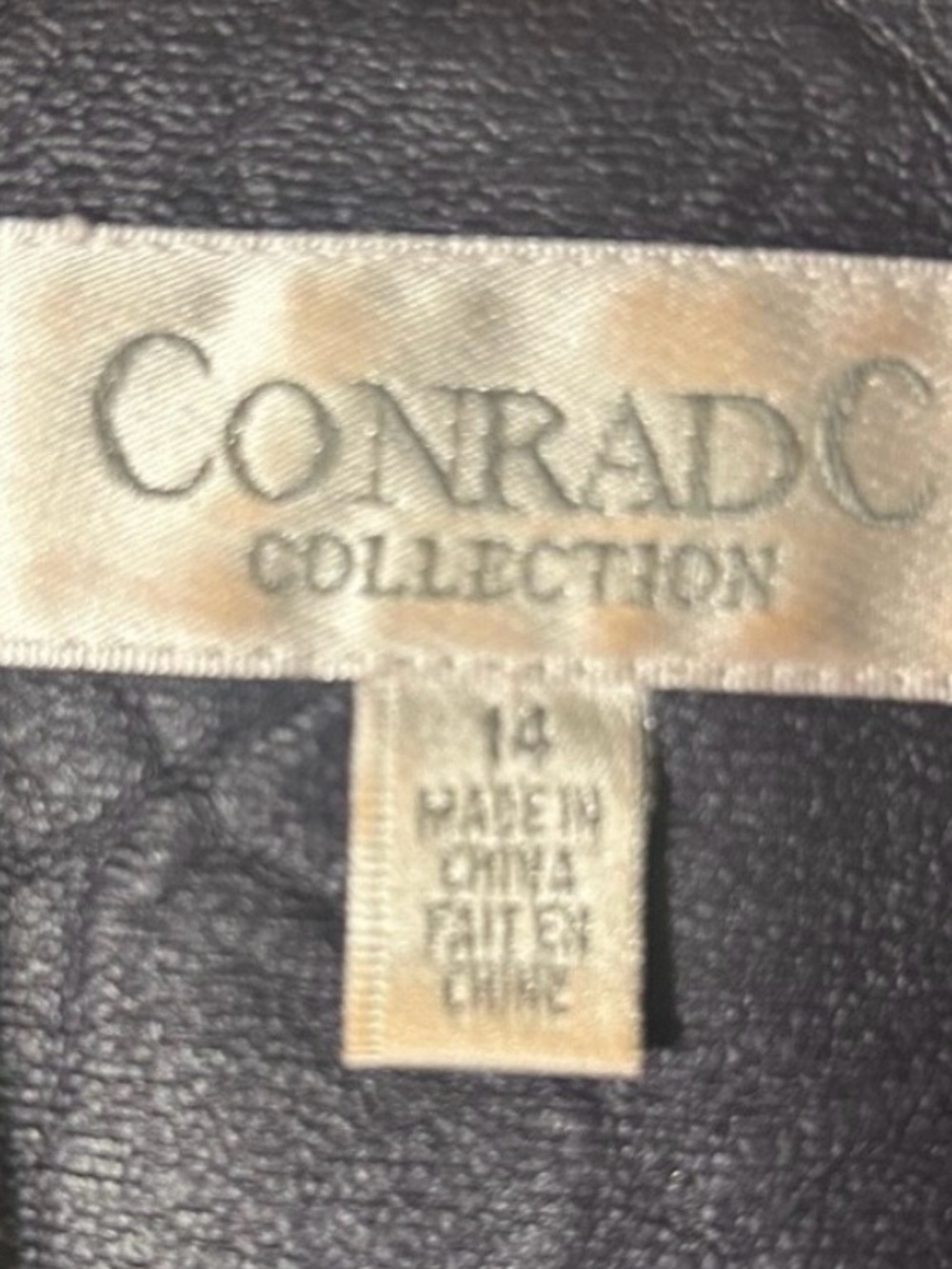 Vintage Y2K Conrad C Collection Eggplant Purple Faux Leather Moto Jacket Size 14 - Picture 2 of 7